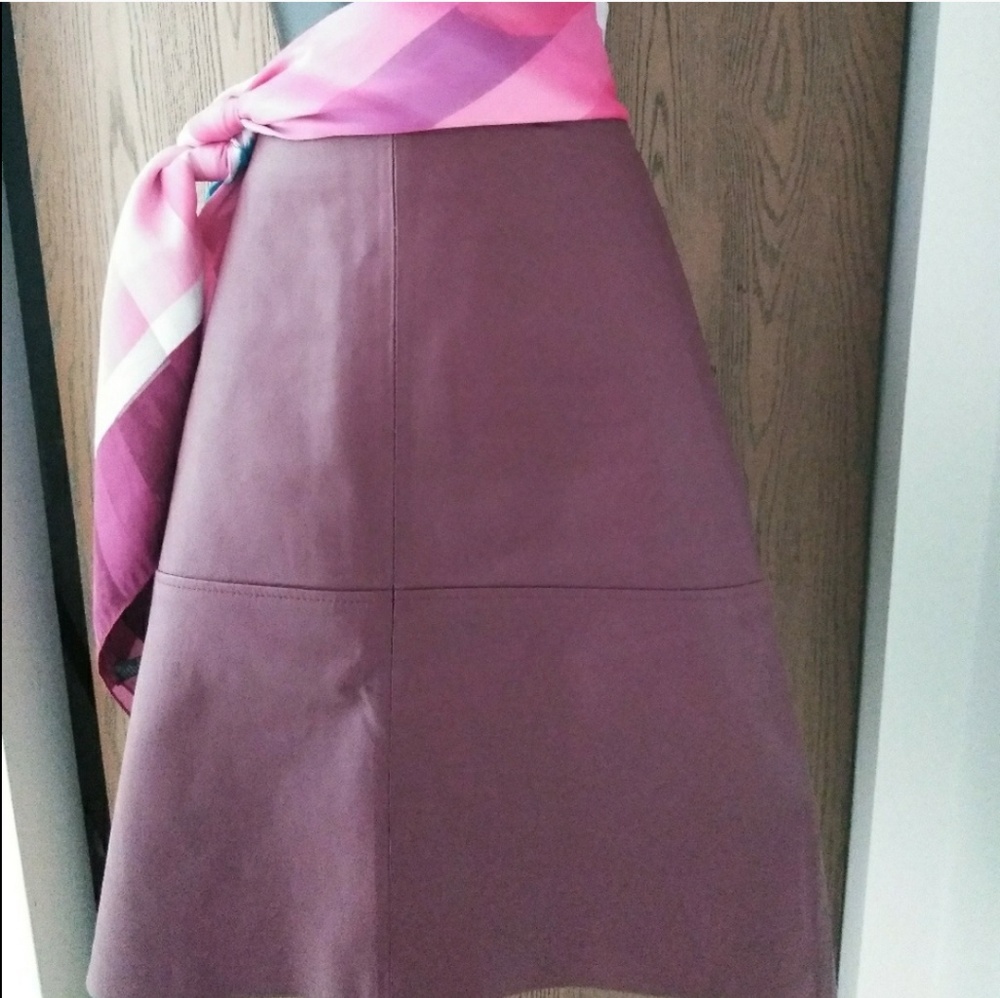 Cute burgundy leather skirt